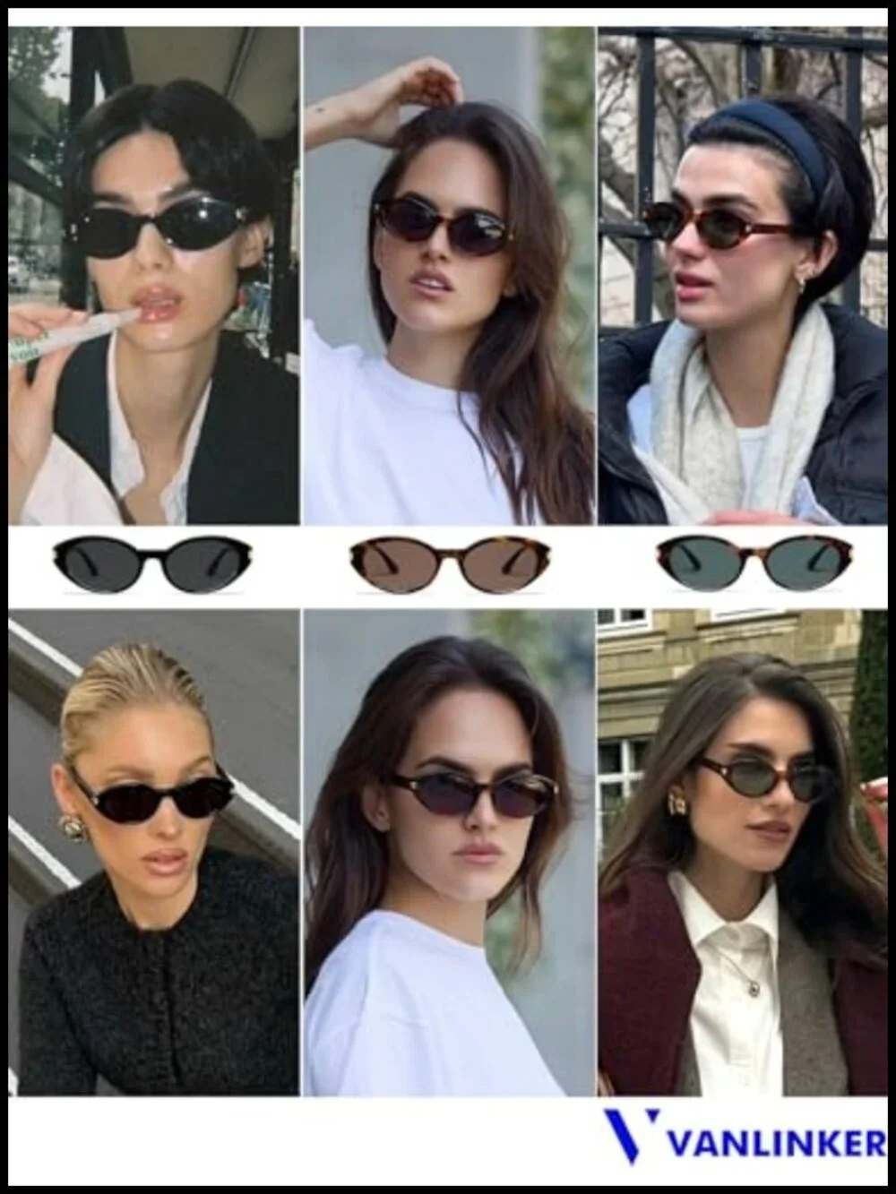 Polarized Retro Oval Sunglasses for Women Men Small Face Vintage 90s Shades